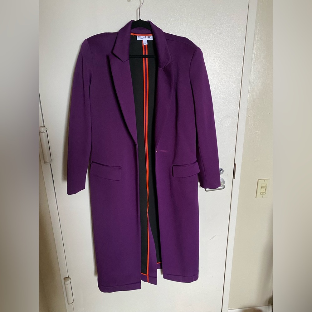 Misa Hilton for INC purple scuba trench size L
